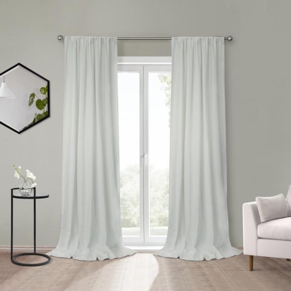 Habitat Sierra Light Filtering Blend of Elegance and Simplicity Slub Texture Dual Header Curtain Panel White - 图片 6