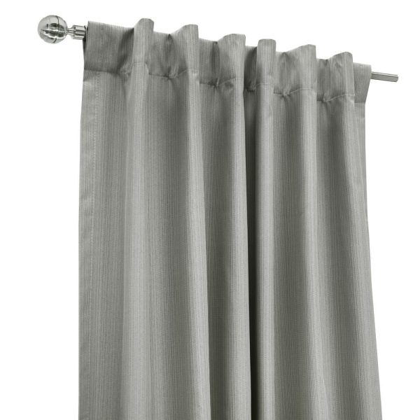 Thermaplus Brooklyn Blackout Dual Header Elegant Vertical Linear Texture Complete Privacy Curtain Panel Grey - 图片 8