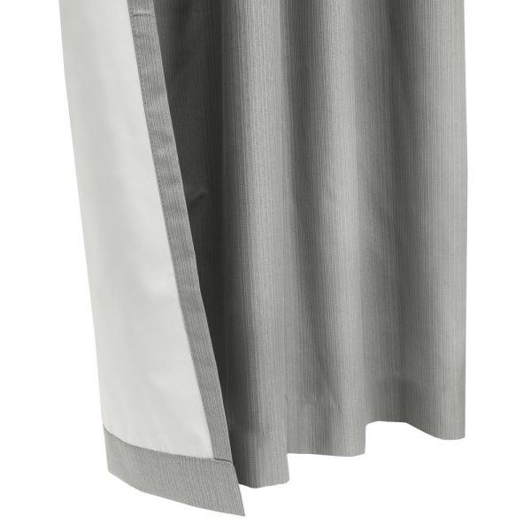 Thermaplus Brooklyn Blackout Dual Header Elegant Vertical Linear Texture Complete Privacy Curtain Panel Grey - 图片 9