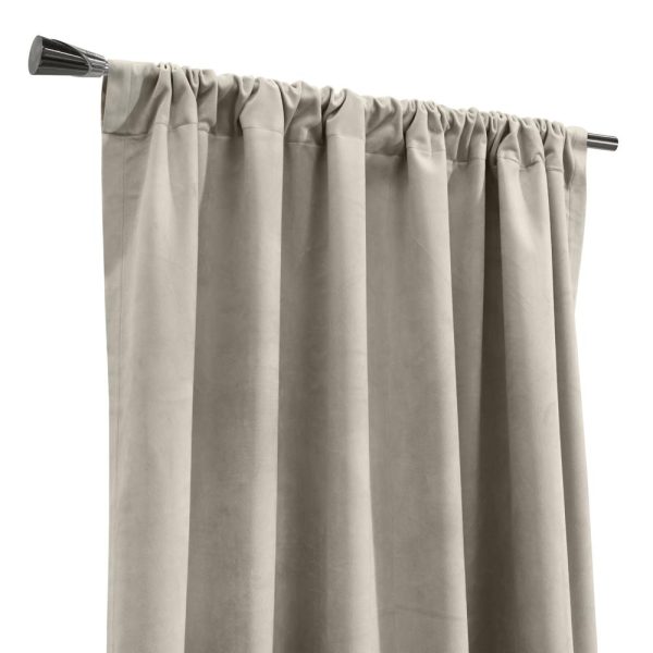 Thermalogic Seren Classic Velvet Room Darkening Dual Header Energy Efficient Curtain Panel Oyster - 图片 3