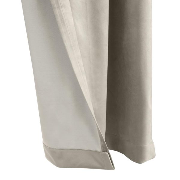 Thermalogic Seren Classic Velvet Room Darkening Dual Header Energy Efficient Curtain Panel Oyster - 图片 4