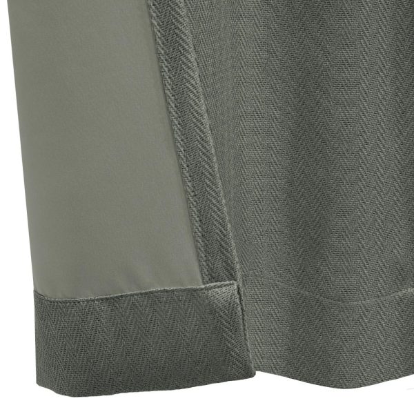 Thermalogic Galati Room Darkening Trendy Textured Herringbone Motif Dual Header Curtain Panel - 图片 3