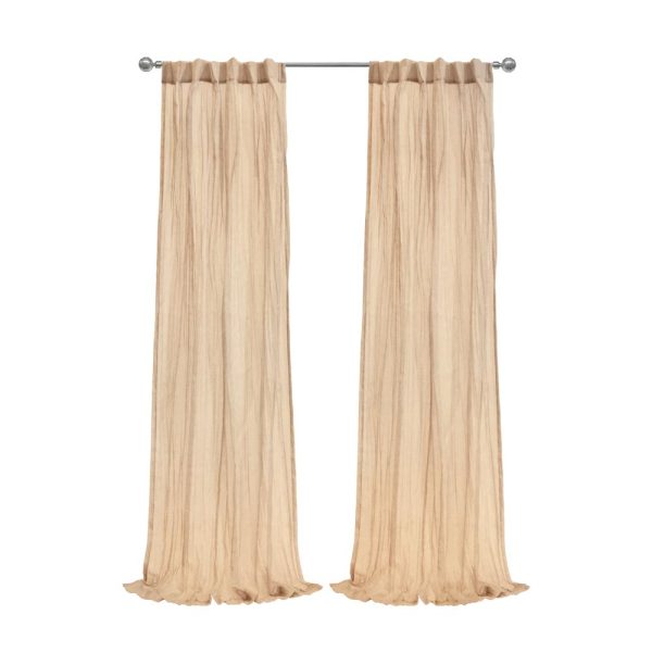 Habitat Paloma Sheer Dual Header Stylish and Functional Curtain Panel Apricot - 图片 6