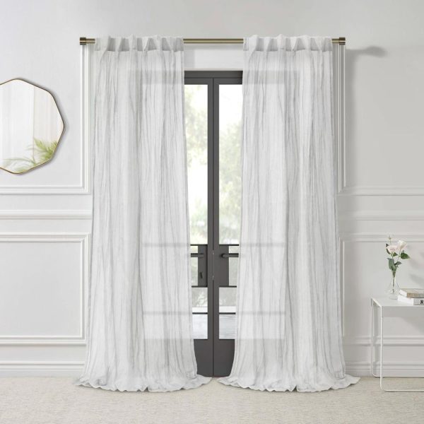 Habitat Paloma Sheer Dual Header Stylish and Functional Curtain Panel White - 图片 2