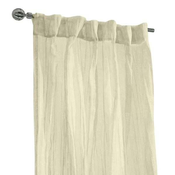 Habitat Paloma Sheer Dual Header Stylish and Functional Curtain Panel Cream - 图片 3