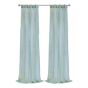 Habitat Paloma Sheer Dual Header Stylish and Function Curtain Panel Pale Thyme