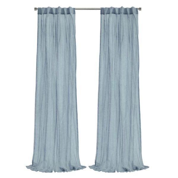 Habitat Paloma Sheer Dual Header Stylish and Functional Curtain Panel Blue - 图片 6