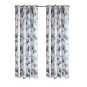 Habitat Ophelia Light Filtering Window Treatment Grommet Curtain Panel for Bedroom Livingroom White Grey
