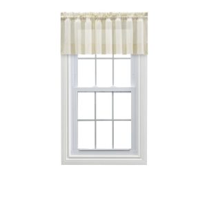 Ellis Curtain Shadow Stripe 1.5 Rod Pocket Tailored Valance for Windows 82 x 12 Natural