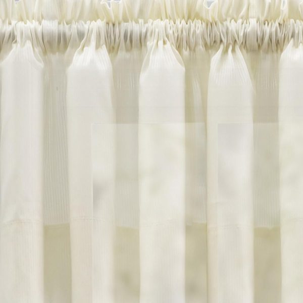 Ellis Curtain Shadow Stripe 1.5 Rod Pocket Tailored Valance for Windows 82 x 12 Natural - 图片 4
