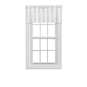 Ellis Curtain Shadow Stripe 1.5 Rod Pocket Tailored Valance for Windows 82 x 12 White