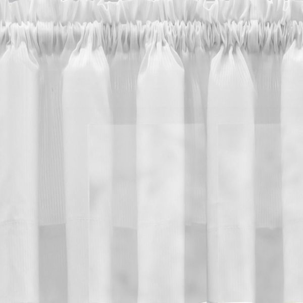 Ellis Curtain Shadow Stripe 1.5 Rod Pocket Tailored Valance for Windows 82 x 12 White - 图片 4