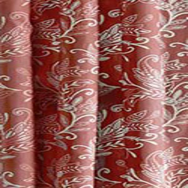 Ellis Curtain Lexington Leaf Pattern on Colored Ground Curtain Pair with Ties Brick - 图片 4