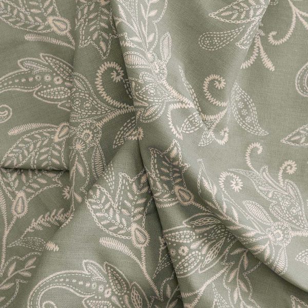 Ellis Curtain Lexington Leaf Pattern on Colored Ground Tailored Swags 56x36 Sage - 图片 4