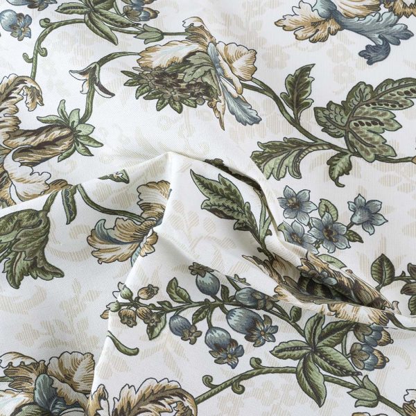 Ellis Curtain Madison Floral Design Printed Natural Ground 1.5 Rod Pocket Tailored Swag 56 x 36 Blue - 图片 4