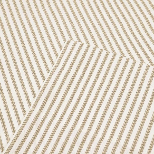 Ellis Curtain Plaza Classic Ticking Stripe Printed 3 Rod Pocket Tailored Panel Pair with Tiebacks Tan - 图片 10