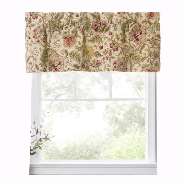 Ellis Curtain Regency Straight 3 Rod Pocket Valances for Windows 50 x 15 Antique
