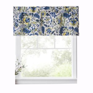 Ellis Curtain Regency Straight 3 Rod Pocket Valances for Windows 50 x 15 Blue
