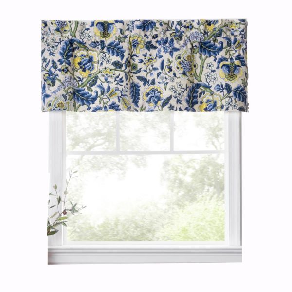 Ellis Curtain Regency Straight 3 Rod Pocket Valances for Windows 50 x 15 Blue