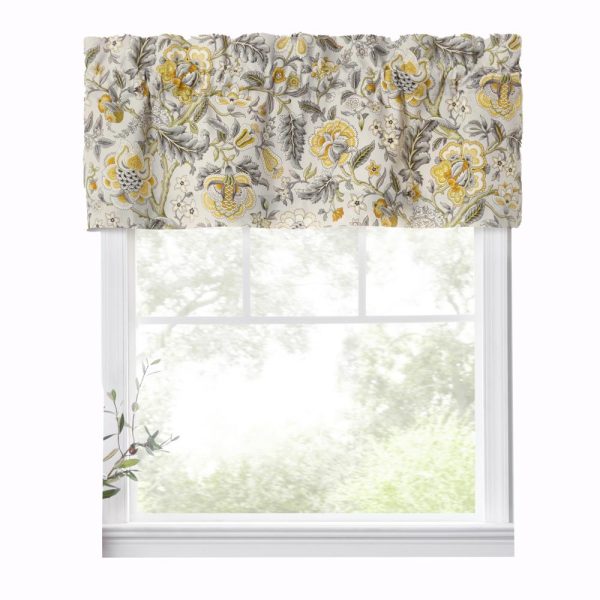 Ellis Curtain Regency Straight 3 Rod Pocket Valances for Windows 50 x 15 Grey