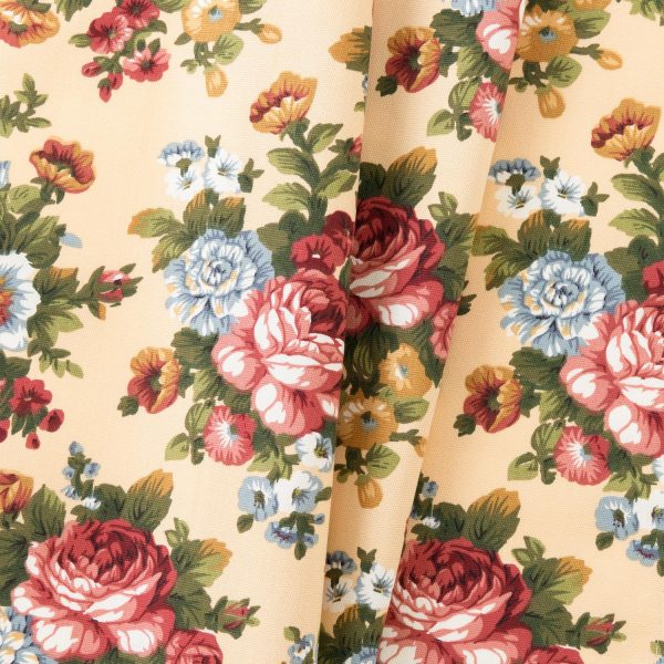 Ellis Bella Rose Stylish Medium Scale Printed Floral Pattern 1.5 Rod Pocket Tailored Valance for Windows 58x15 Butter - 图片 4