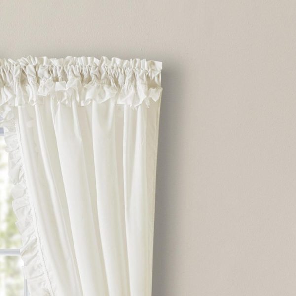 Classic Narrow Ruffle Rod Pocket Curtain Panels Natural by Ellis Home - 图片 6