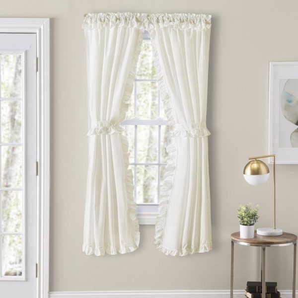 Classic Narrow Ruffle Rod Pocket Curtain Panels Natural by Ellis Home - 图片 5