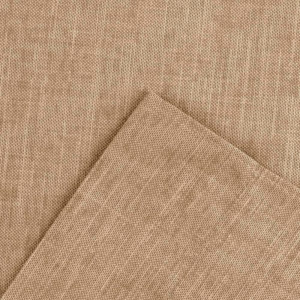 Ellis Curtain Lisa Solid Color Poly Cotton Duck Fabric Tailored Panel Pair with Ties 3 Rod Pocket Tan - 图片 5