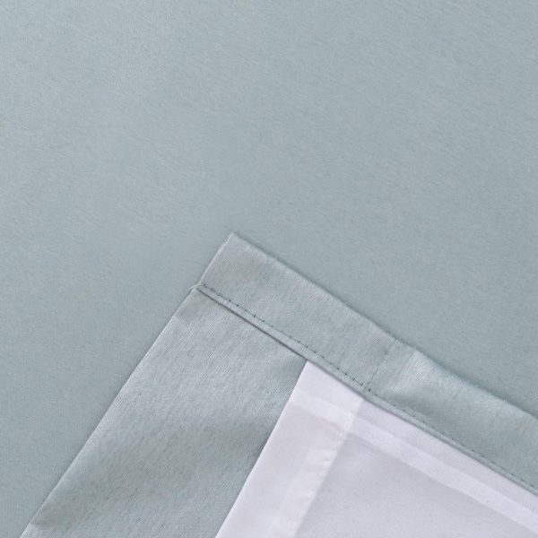 Ellis Curtain Luna Faux-Silk Rod Pocket/Back Tab Tailored Pairs - Blue - 图片 9