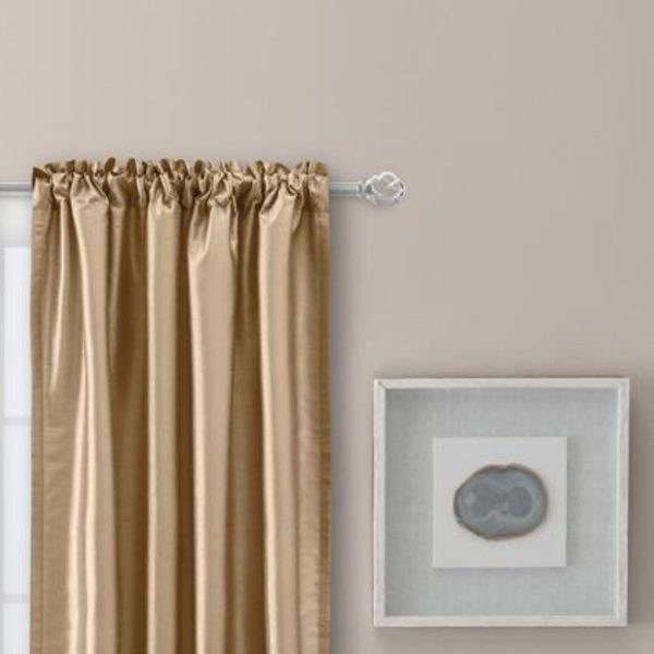 Ellis Curtain Luna Faux-Silk Rod Pocket/Back Tab Tailored Pairs - Taupe - 图片 8