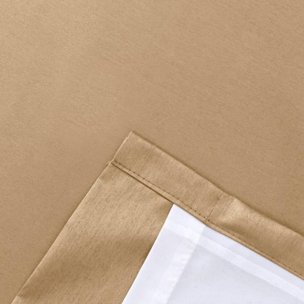 Ellis Curtain Luna Faux-Silk Rod Pocket/Back Tab Tailored Pairs - Taupe - 图片 12