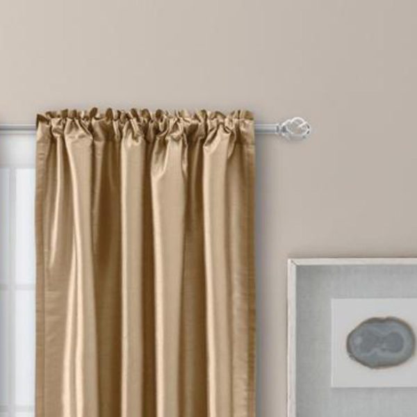 Ellis Curtain Luna Faux-Silk Rod Pocket/Back Tab Tailored Pairs - Taupe - 图片 9