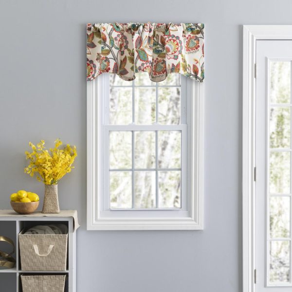 Ellis Curtain Wynette Lined Scallop 3 Rod Pocket Valances for Windows 50 x 16 Multicolor - 图片 2