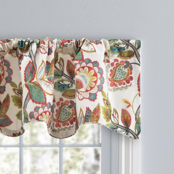 Ellis Curtain Wynette Lined Scallop 3 Rod Pocket Valances for Windows 50 x 16 Multicolor - 图片 3