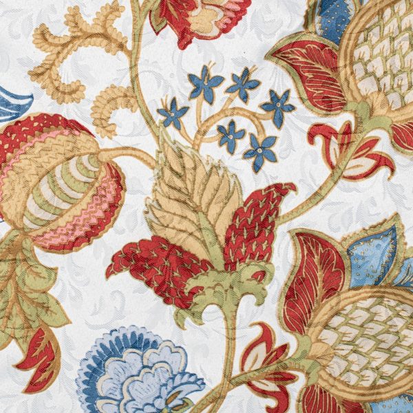 Ellis Cambridge Lined Jacquard Pinch Pleat Jacobean Floral Print Multicolor Drapery 2-Piece Curtain Panels - 图片 2