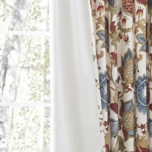 Ellis Cambridge Lined Jacquard Pinch Pleat Jacobean Floral Print Multicolor Drapery 2-Piece Curtain Panels - 图片 10