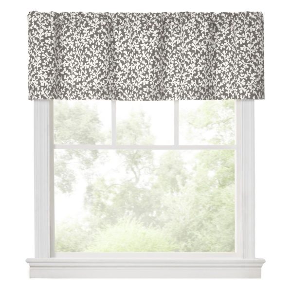Ellis Curtain Sea Tumble 3 Rod Pocket 100% Cotton Machine Wash and Dry Tailored Valance 50 x 16 Grey