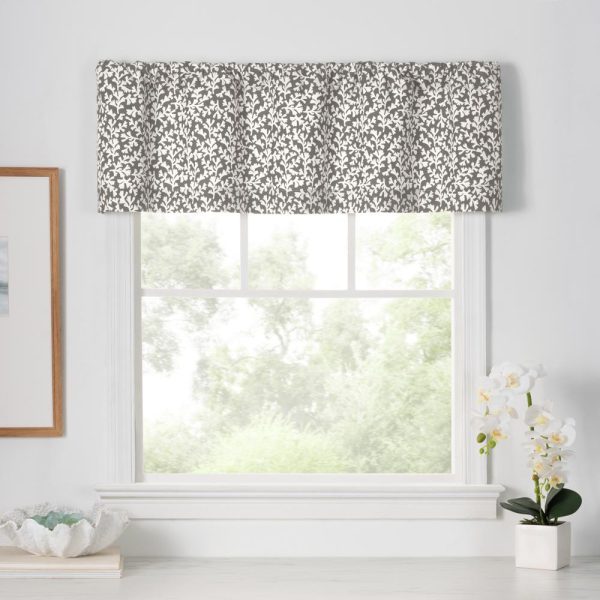 Ellis Curtain Sea Tumble 3 Rod Pocket 100% Cotton Machine Wash and Dry Tailored Valance 50 x 16 Grey - 图片 2
