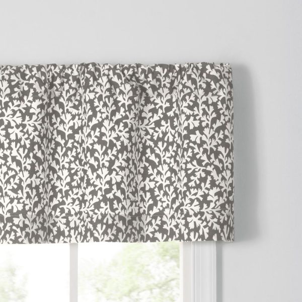 Ellis Curtain Sea Tumble 3 Rod Pocket 100% Cotton Machine Wash and Dry Tailored Valance 50 x 16 Grey - 图片 3
