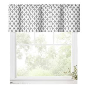 Ellis Curtain Manchester 3 Rod Pocket 100% Cotton Machine Wash and Dry Scallop Valance Lined 50 x 16 Black