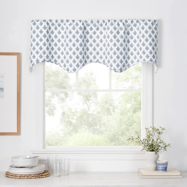 Ellis Curtain Manchester 3 Rod Pocket 100% Cotton Machine Wash and Dry Tailored Valance 50 x 16 Blue - 图片 2