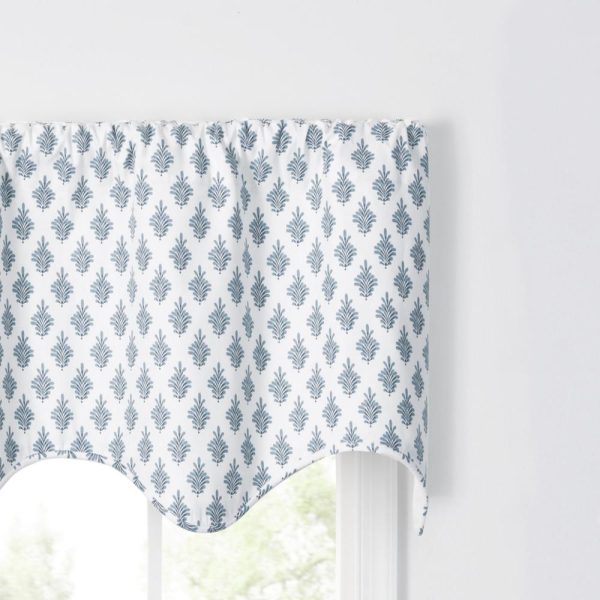 Ellis Curtain Manchester 3 Rod Pocket 100% Cotton Machine Wash and Dry Tailored Valance 50 x 16 Blue - 图片 3