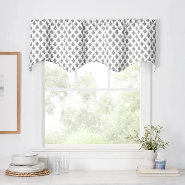 Ellis Curtain Manchester 3 Rod Pocket 100% Cotton Machine Wash and Dry Tailored Valance 50 x 16 Black - 图片 2