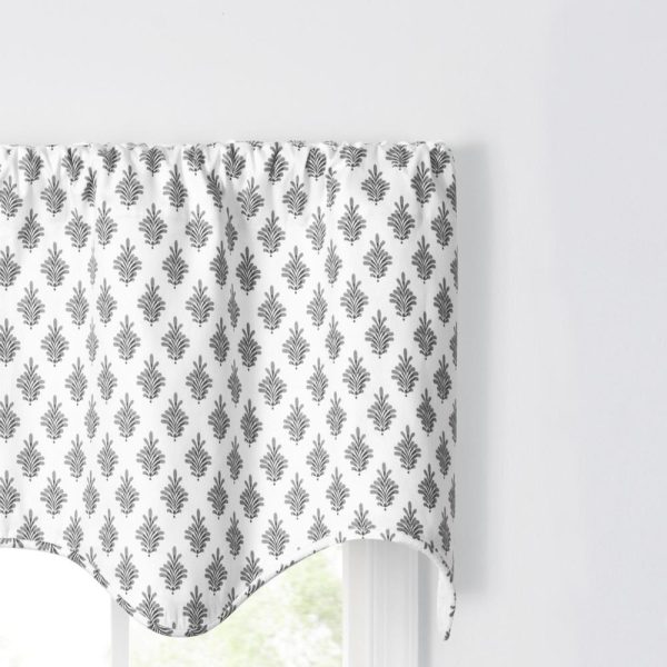 Ellis Curtain Manchester 3 Rod Pocket 100% Cotton Machine Wash and Dry Tailored Valance 50 x 16 Black - 图片 3