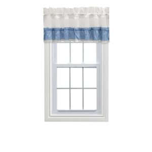 Ellis Curtain Madelyn Ruffled Victorian 1.5 Rod Pocket Valances for Windows 60 x 16 Slate