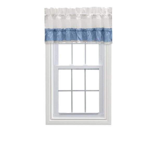 Ellis Curtain Madelyn Ruffled Victorian 1.5 Rod Pocket Valances for Windows 60 x 16 Slate