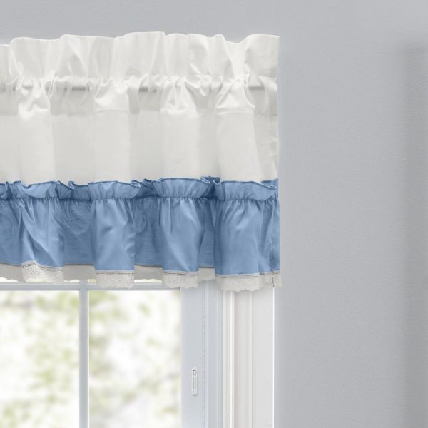Ellis Curtain Madelyn Ruffled Victorian 1.5 Rod Pocket Valances for Windows 60 x 16 Slate - 图片 3