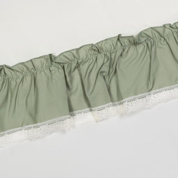 Ellis Curtain Madelyn Ruflled Victorian 1.5 Rod Pocket Swag for Windows Lace Edge 82 x 38 Sage - 图片 4