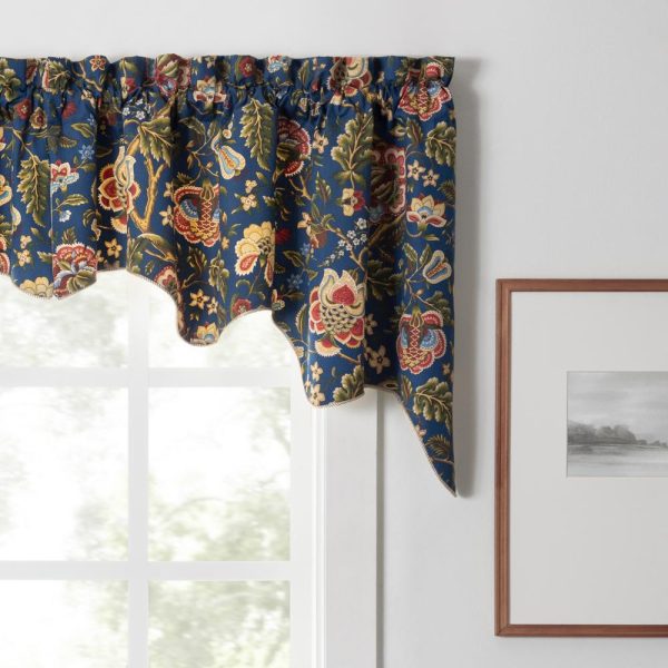 Ellis Curtain Regency Swag Shaped 3 Rod Pocket Valances for Windows 100 x 30 Navy - 图片 3