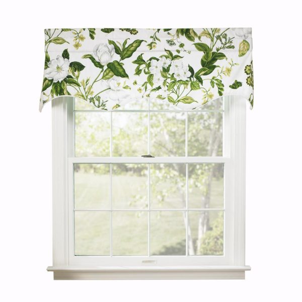 Ellis Curtain Whitfield Lined Scallop 3 Rod Pocket Valances for Windows 50 x 15 Clover